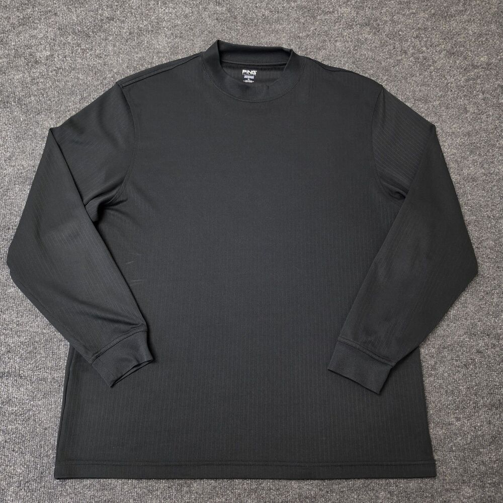 Ping Collection Golf Shirt Performance Dynamics Mock Neck Black L/S Mens Sz XL